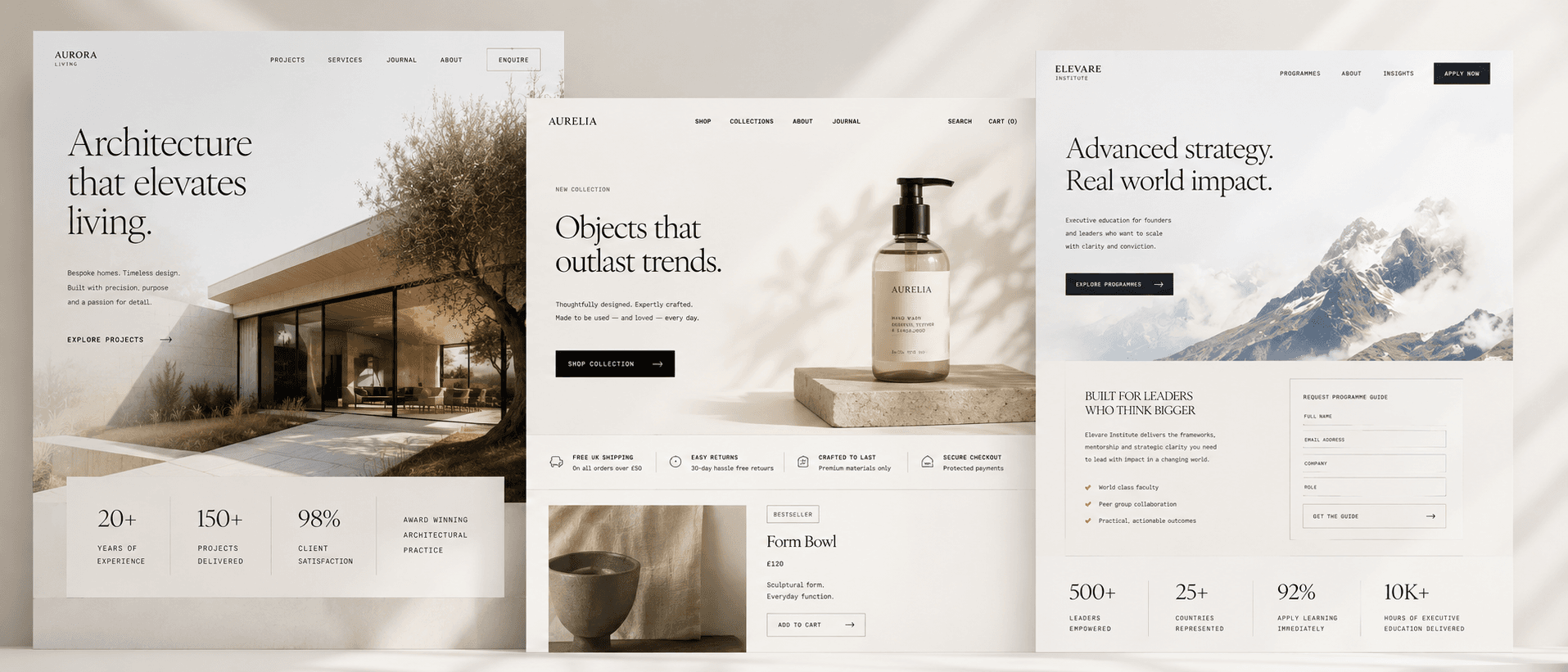 Landing page design